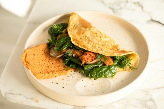Lachs und Spinat